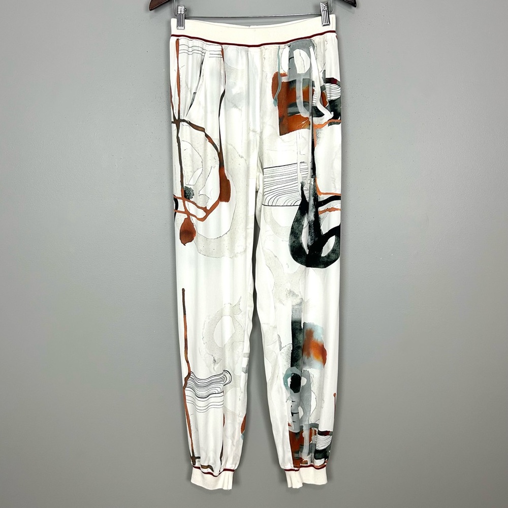 Bitte Kai Rand Abstract Print Jogger Pants Women’s Size S Pull On Pockets Art